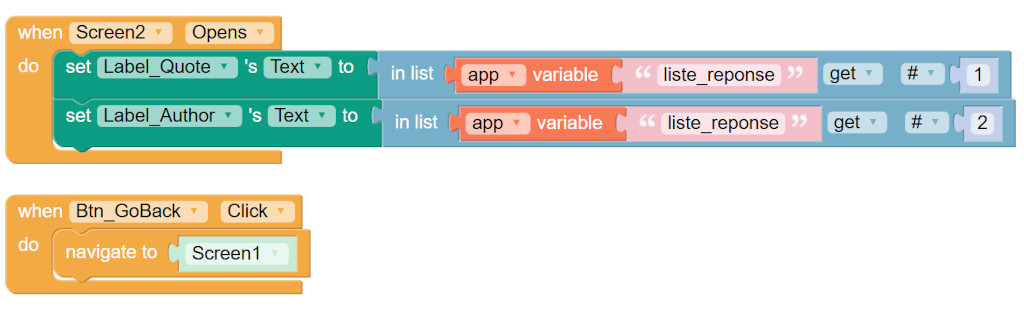 Affichage de la citation